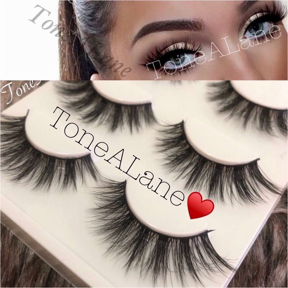 Mink 3D False Eyelashes Lashes fluffy 3 Pairs